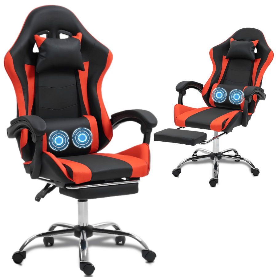 Massage - Cadeira de jogos com apoio lombar