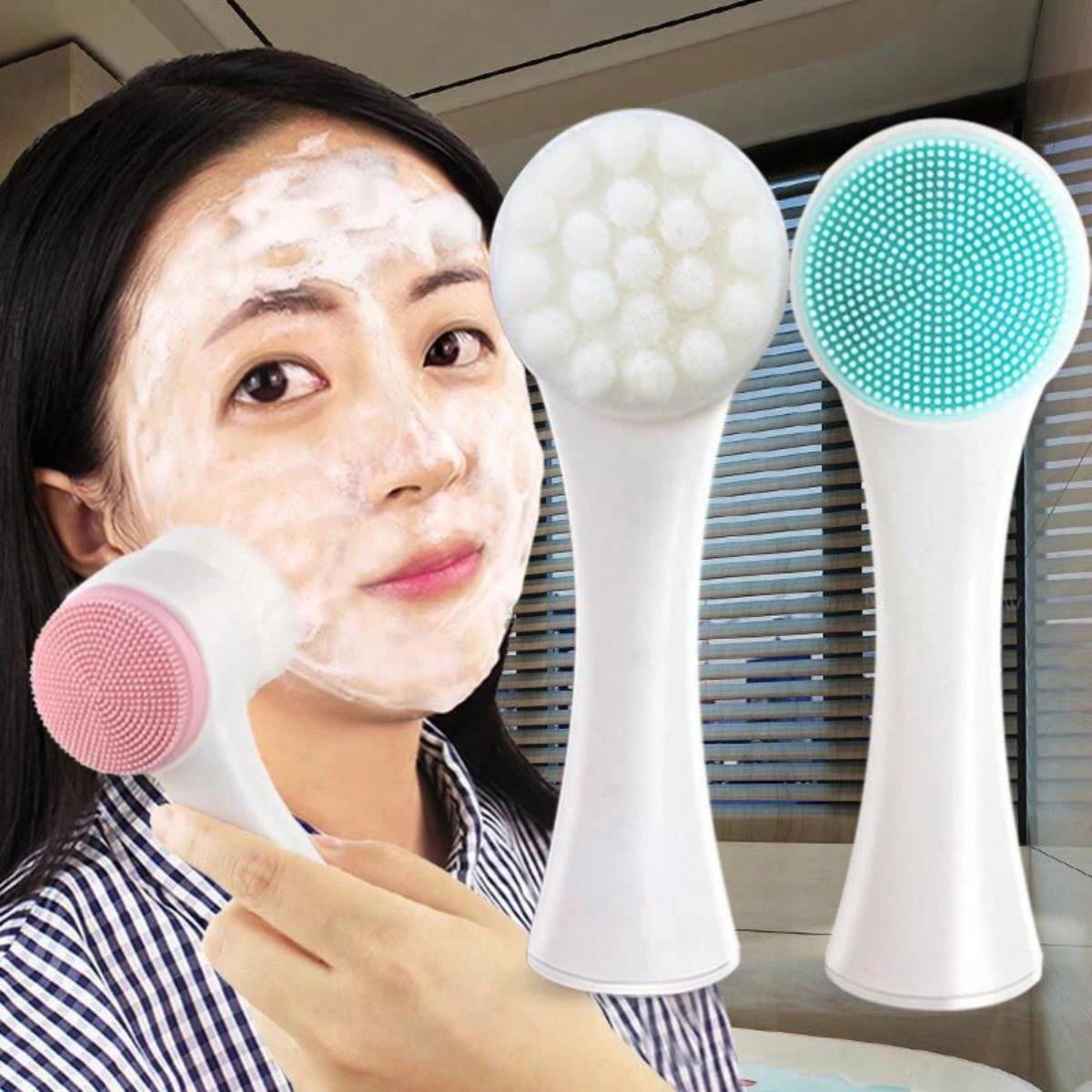 Dupla face limpador facial sil - Silicone Face Scrubber Electric avaliação e preço
