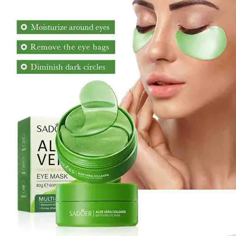 60 pçs aloe vera colágeno másc - Collagen Under Eye Patches avaliação e preço